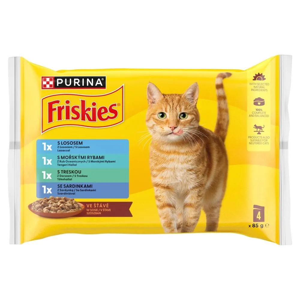 Friskies Adult Karma dla dorosłych kotów w sosie 340 g (4 x 85 g)