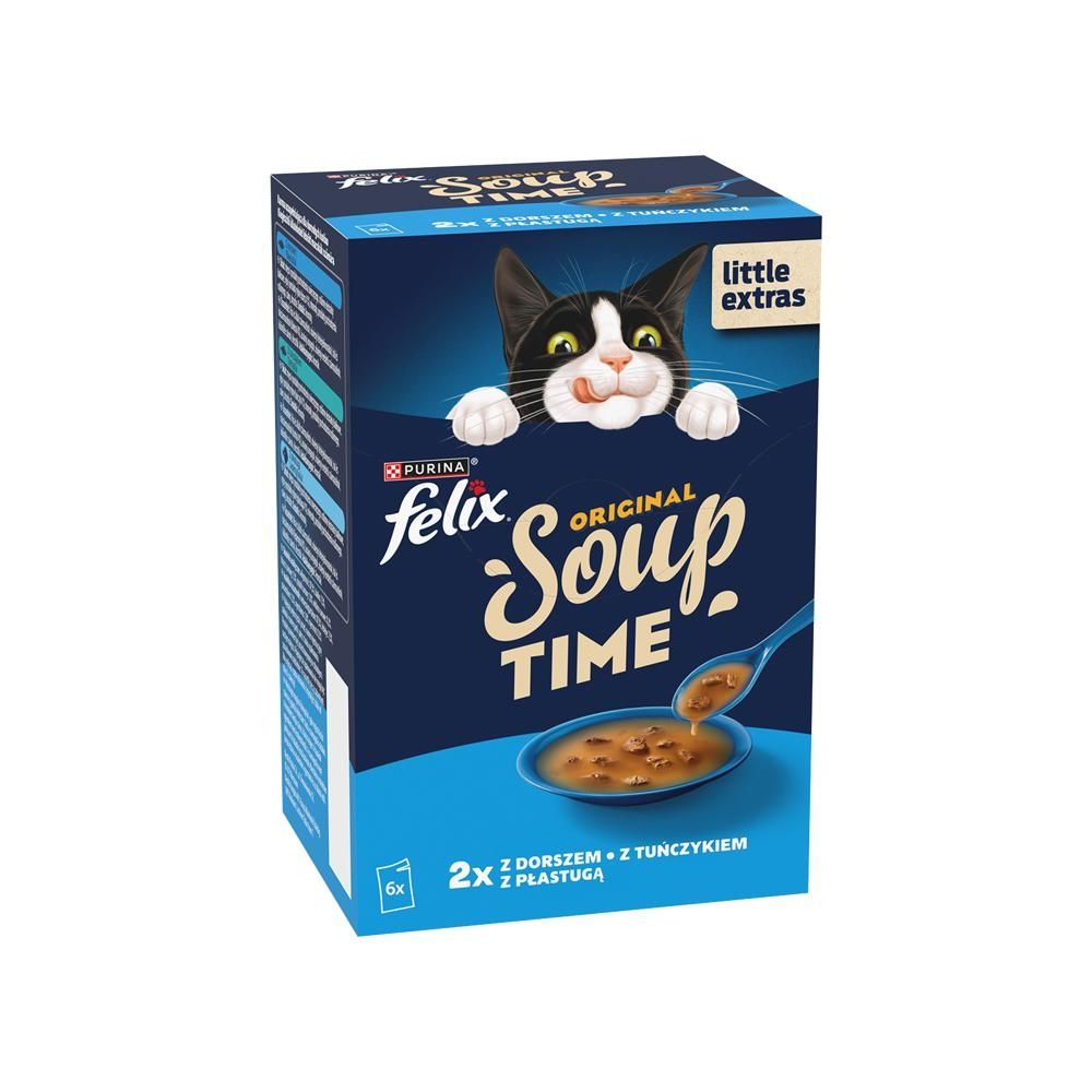 Felix Original Soup Time Karma uzupełniająca dla dorosłych kotów 6 x 48 g