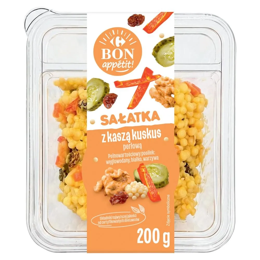 Carrefour Bon appétit! Sałatka z kaszą kuskus perłową 200 g
