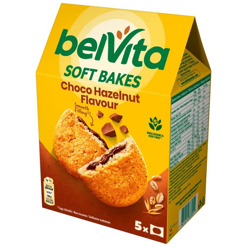Ciastka zbożowe z nadzieniem o smaku czekoladowo-orzechowym   belVita 250 g