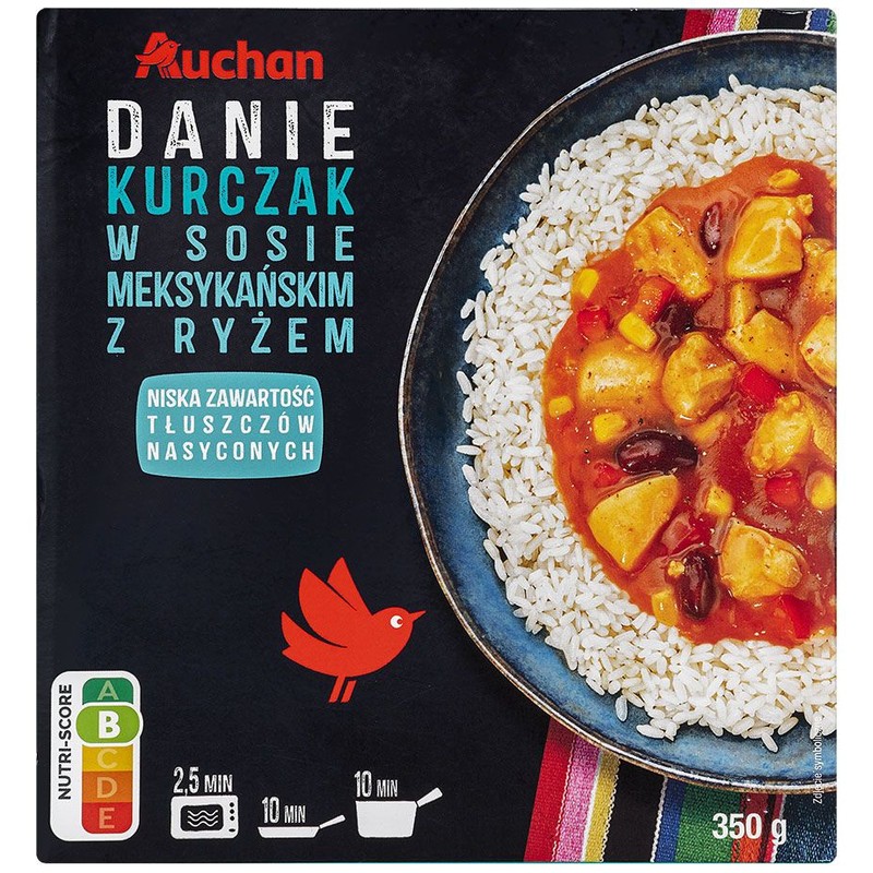 Kurczak w sosie meksykańskiem z ryżem Auchan 350 g