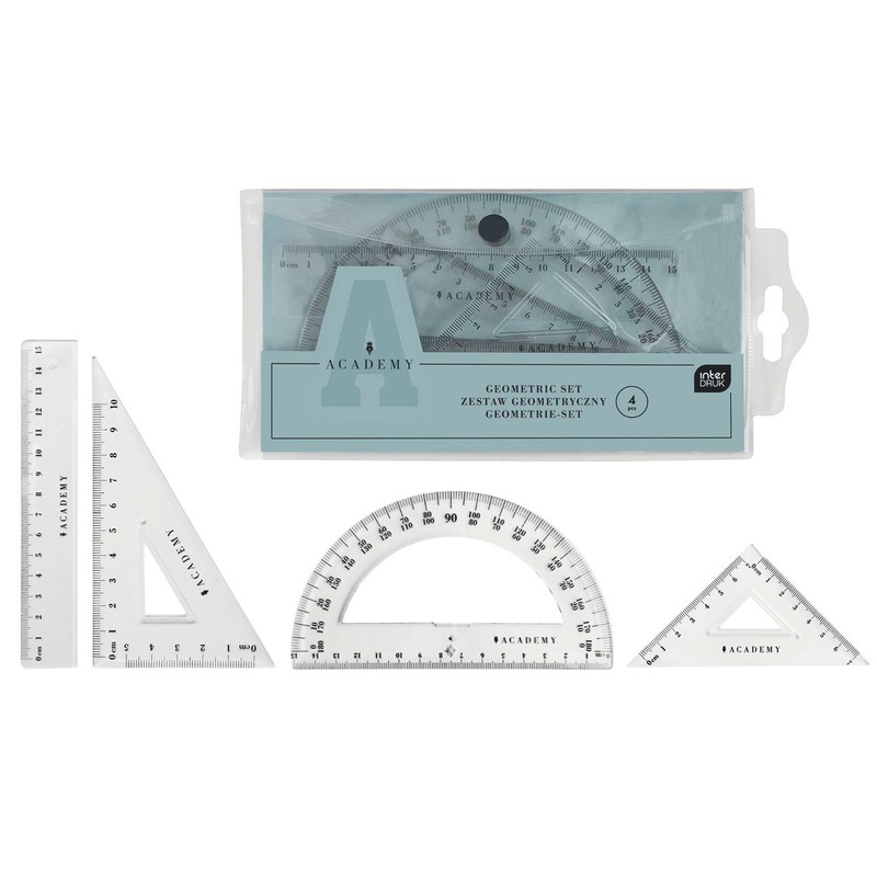 Zestaw geometryczny w etui 4el ACADEMY Interdruk 1 sztuka