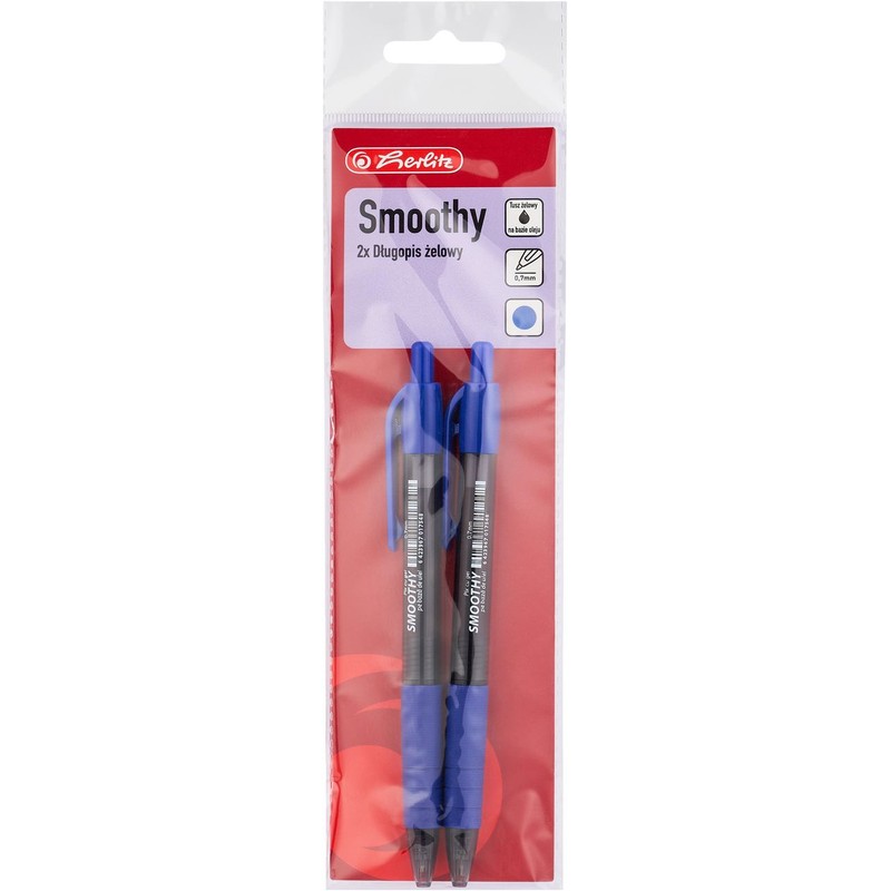 Długopis żelowy Smoothy 0,7mm niebieski Herlitz 2 sztuki