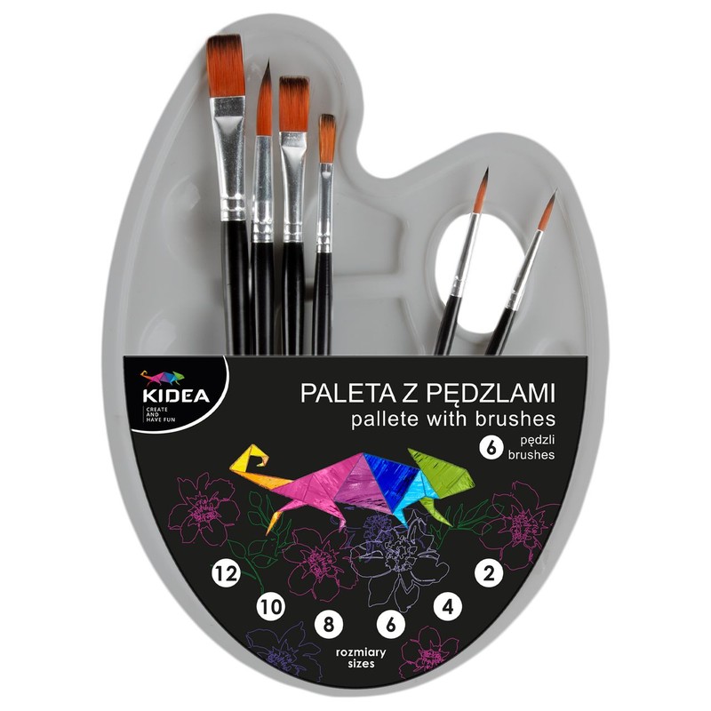 Paleta malarska z pędzlami Kidea zestaw