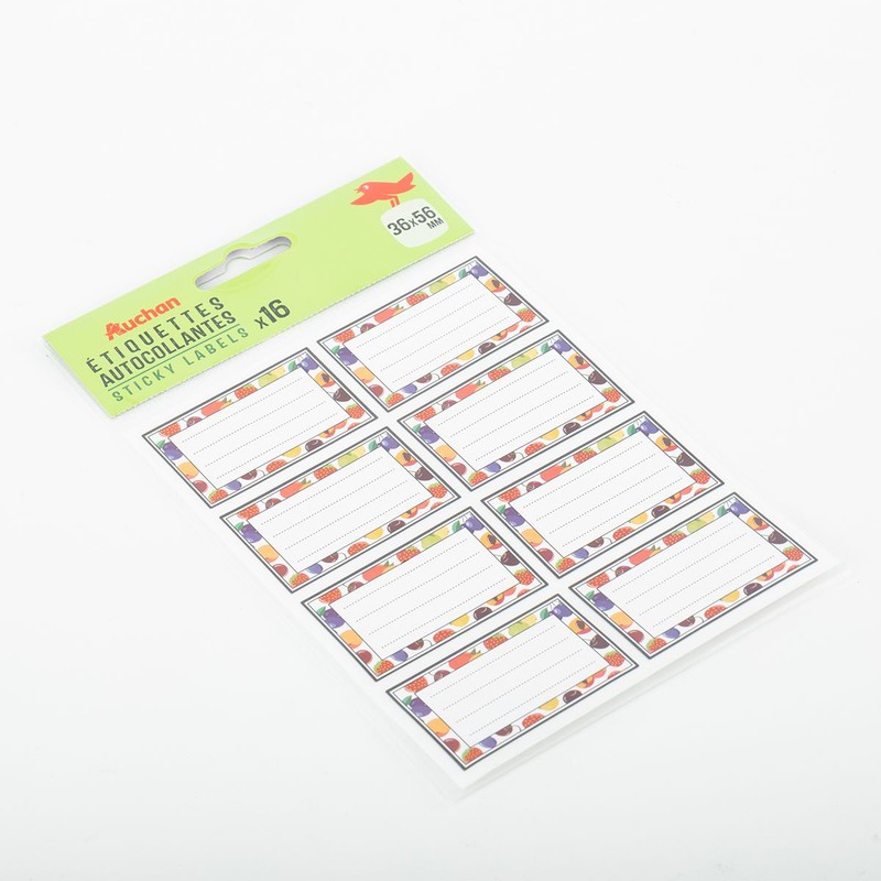 Etykiety samoprzylepne  Auchan 16 sztuk