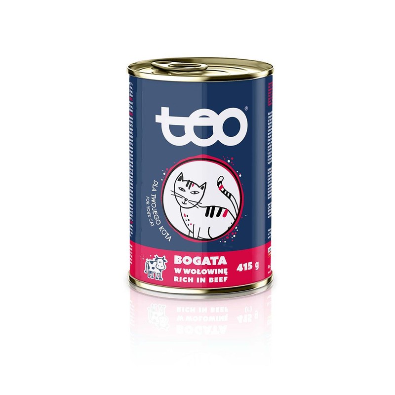 Karma mokra dla kotów bogata w wołowinę Teo 415 g