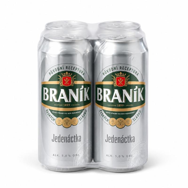 Piwo czeskie Jedenactka alk. 5,0% obj. Branik 4 x 500 ml
