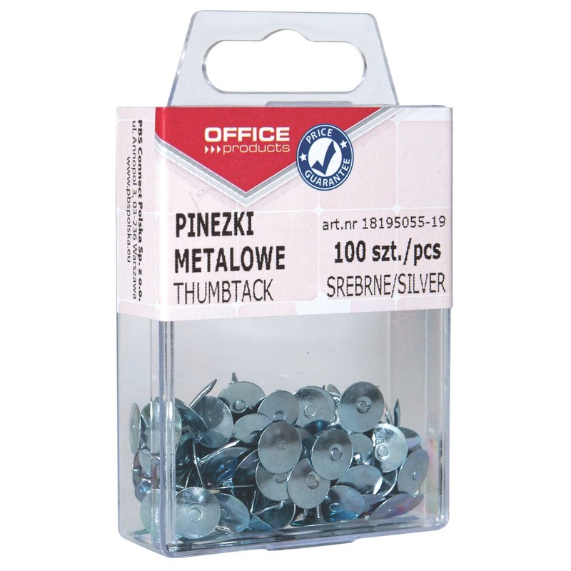Pinezki metalowe Office Products 100 sztuk