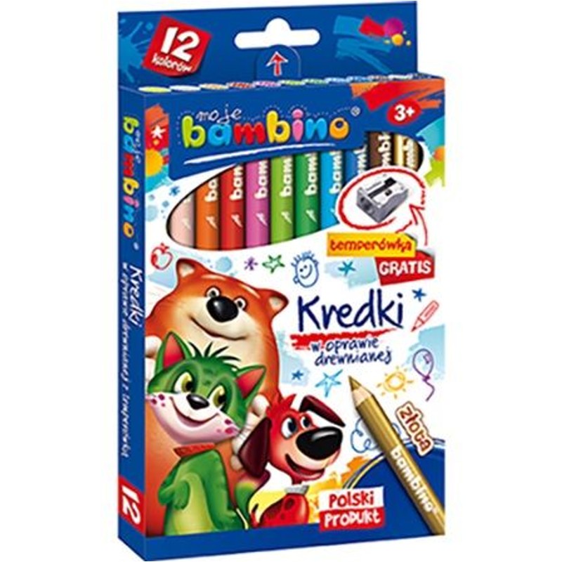 Kredki ołówkowe 12 kolorów Bambino zestaw