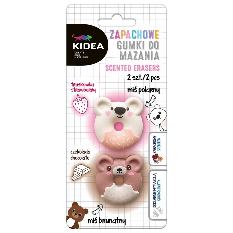 Gumki do mazania zapachowe Misie 2 szt. Kidea 2 sztuki