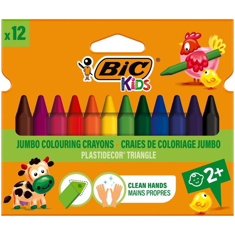 Kids Plastidecor Triangle Kredki świecowe  BIC 12 sztuk
