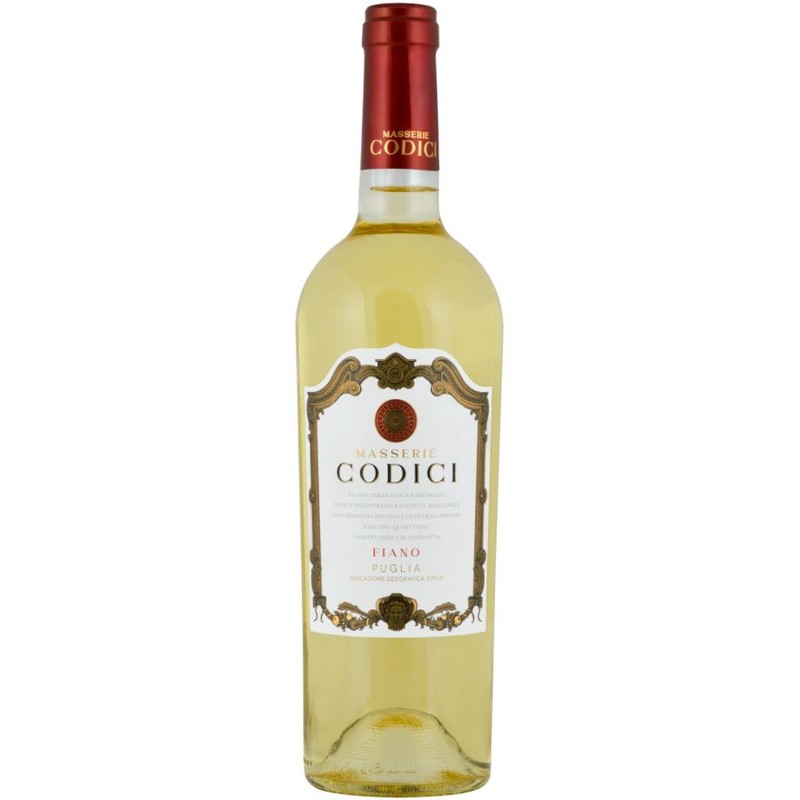 Wino włoskie białe wytrawne Fiano Puglia IGT alk. 12,5% obj. Codici 750 ml