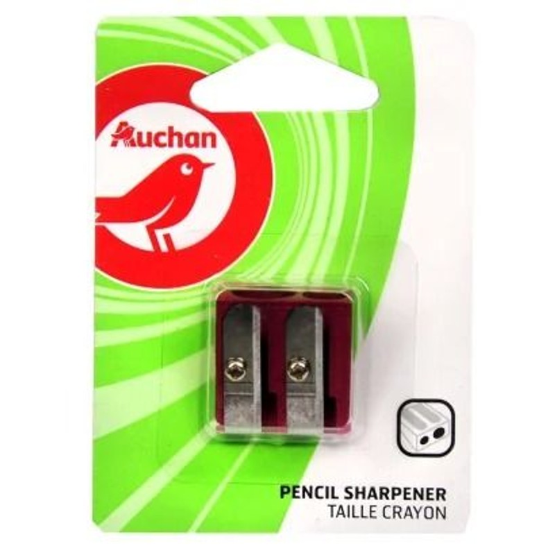 Temperówka 2 otwory ostrze stalowe Auchan 1 sztuka