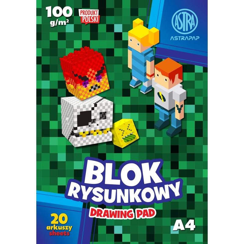 Blok rysunkowy Astrapap A4 100g 20 ark "Pixel" ASTRA 1 sztuka