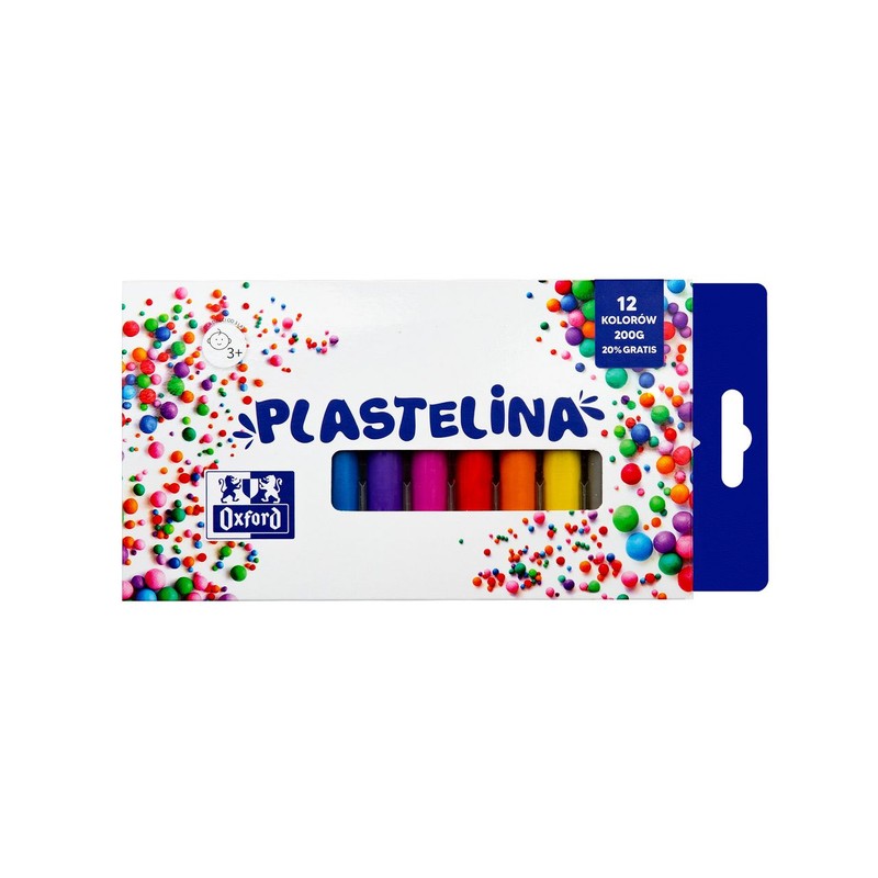 Plastelina 12 kolorów 200g Oxford Zestaw