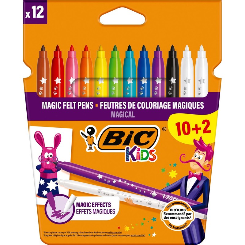 Flamastry Kids Magic Felt Pens 10+2szt BIC 12 sztuk