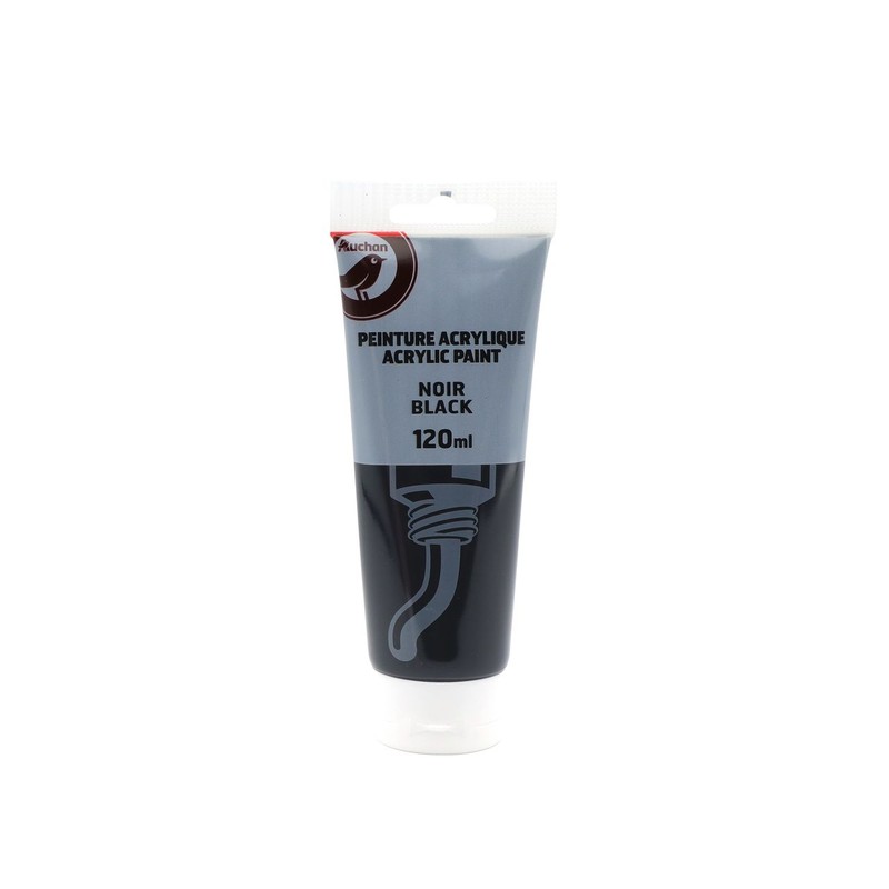 Farba akrylowa czarna 120ml Auchan 1 sztuka
