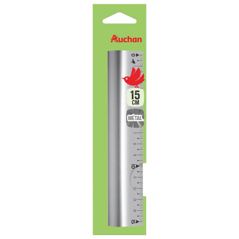 Linijka aluminiowa 15 cm Auchan 1 sztuka