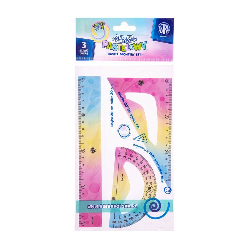 Zestaw geometryczny pastelowy 3 elementy Pastel Line ASTRA zestaw