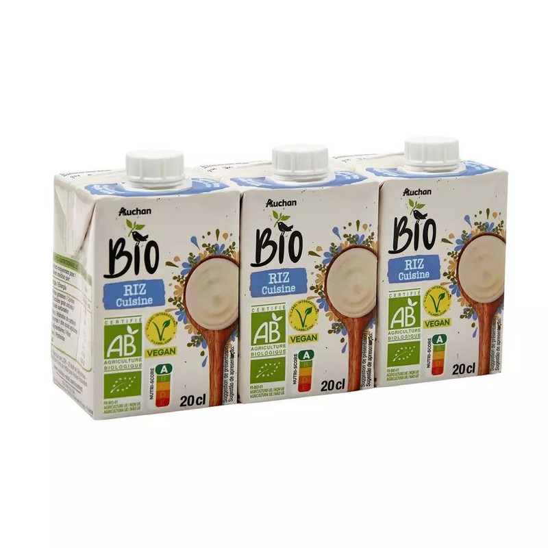 BIO Krem ryżowy Auchan 3 x 200 ml