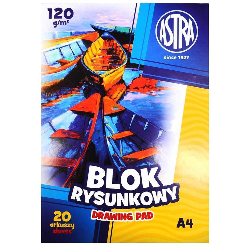 Blok rysunkowy A4 120g 20 kartek biały Astra 1 sztuka