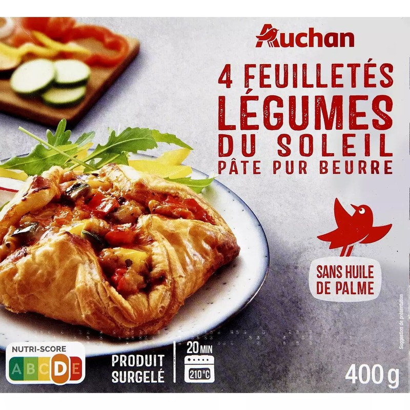 Przekąski z ciasta francuskiego z warzywami Auchan 400 g