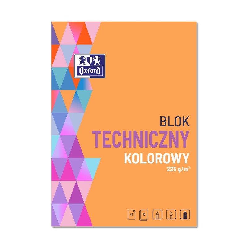 Blok techniczny A3 10k 225g kolorowy Oxford 1 sztuka
