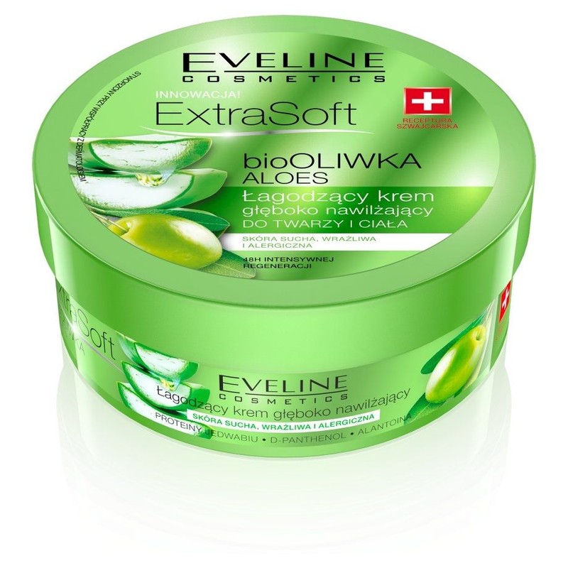 Łagodzący krem do twarzy BIO oliwka i aloes Eveline 175 ml
