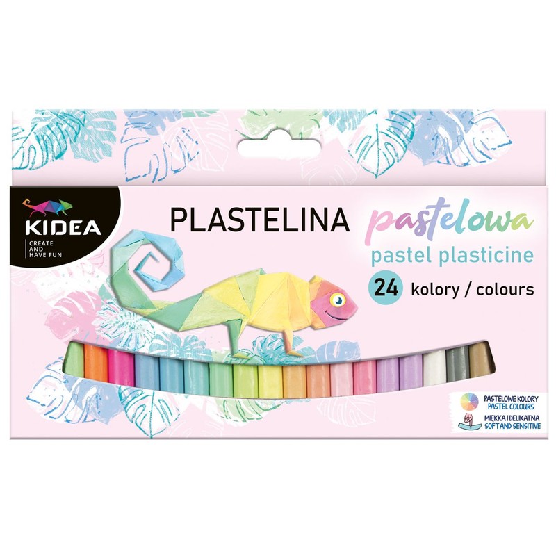 PLASTELINA PASTELOWA 24 KOL Kidea 24 sztuki