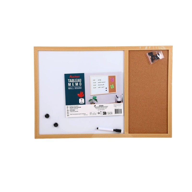 Tablica ścienna magnetyczno-korkowa 60 x 40cm Auchan 1 sztuka