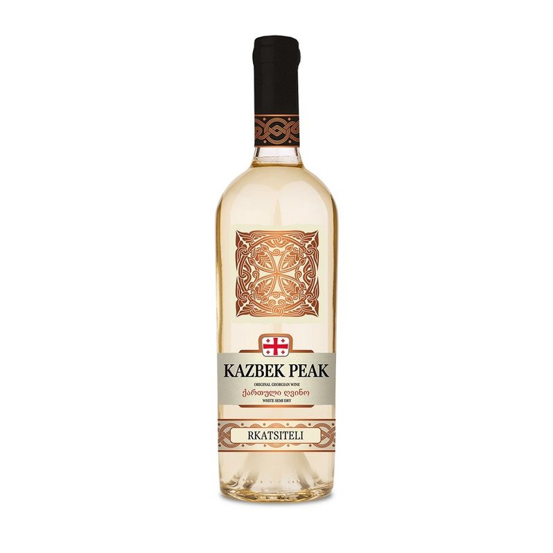 Wino gruzińskie białe półwytrawne Rkatsiteli alk. 11,5% obj. Kazbek Peak 750 ml