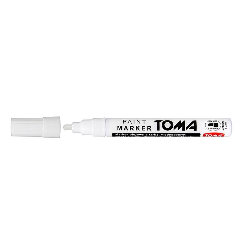 Marker olejowy z farbą 2,5 mm biały Toma 1 sztuka