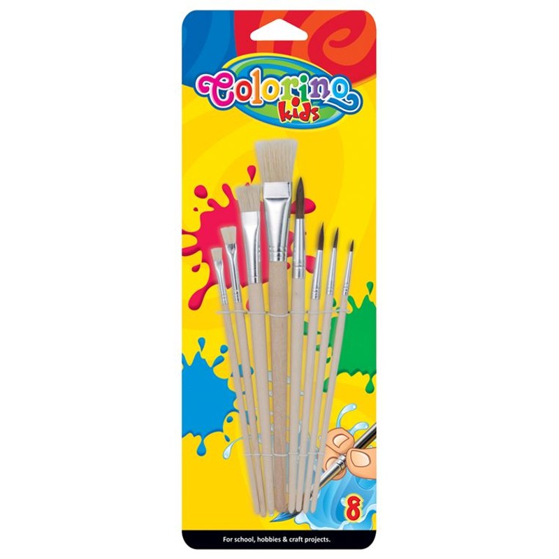 Pędzelki szkolne 8 szt. Colorino Kids zestaw