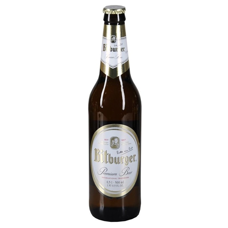 Piwo jasne alk.4.8% obj. Bitburger 500 ml