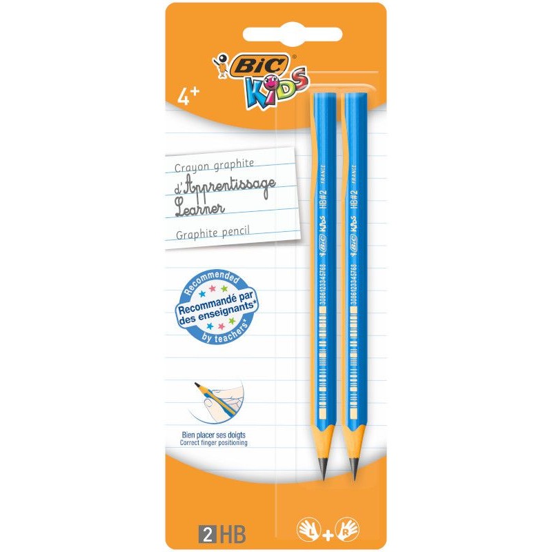 Ołówek grafitowy HB Kids do nauki BIC 2 sztuki