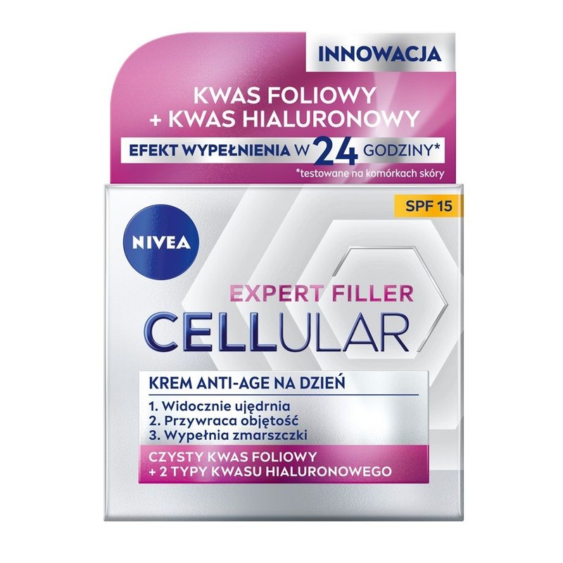 Przeciwzmarszczkowy krem na dzień Hyaluron Cellular Filler + Ujędrnienie SPF15  Nivea  50 ml