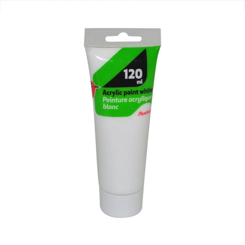 Farba akrylowa biała 120ml Auchan 1 sztuka