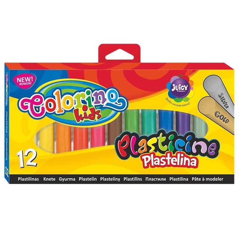 Plastelina 12 kolorów (złota + srebrna) Colorino 12 sztuk