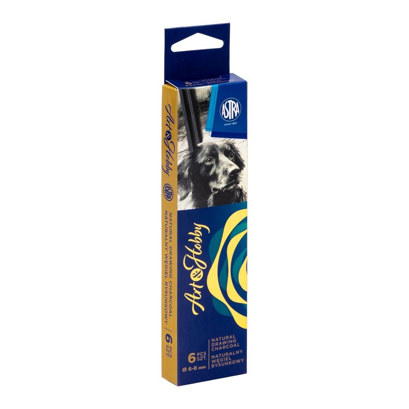 Węgiel naturalny rysunkowy Art&Hobby 6-8mm 6 szt. ASTRA 6 sztuk