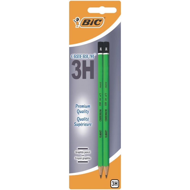 Ołówek bez gumki  Criterium 550 3H BIC 2 sztuki