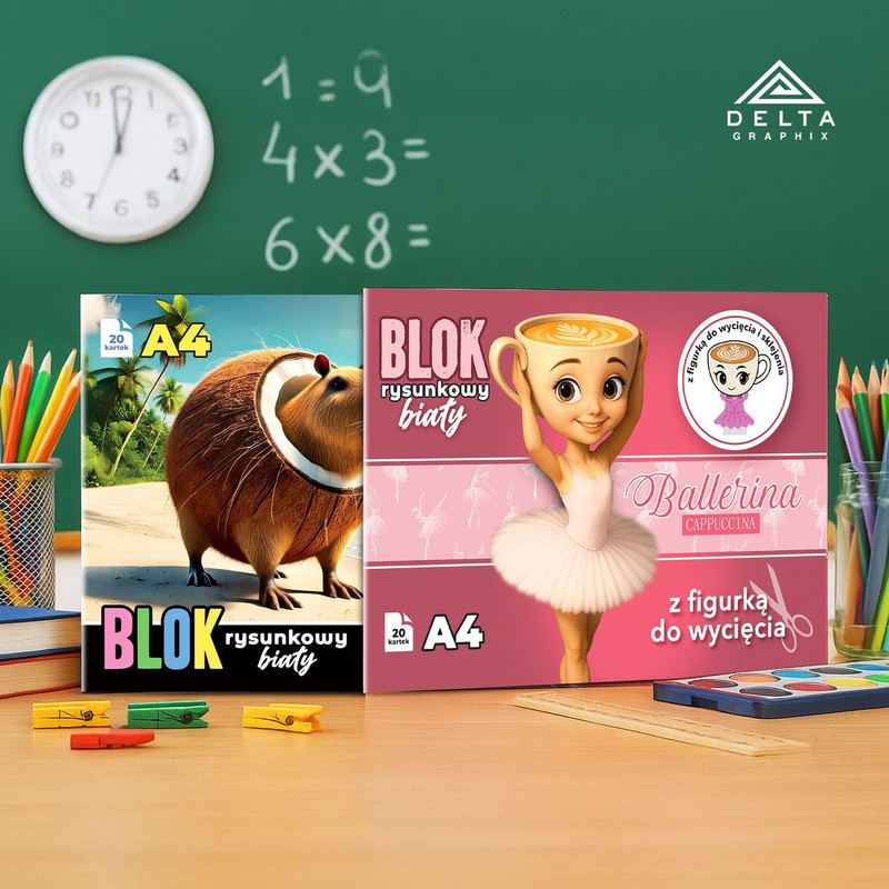 Blok rysunkowy A4 z figurką Delta Graphix  1 sztuka