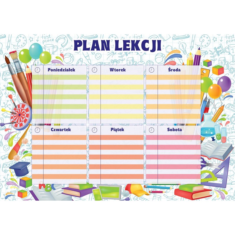 Plan lekcji - naklejka elektrostatyczna Panta Plast 1 sztuka