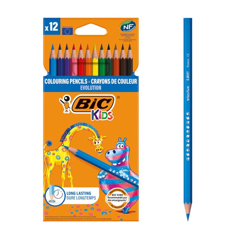 Kredki szkolne Kids Evolution ECOlution  BiC 12 sztuk