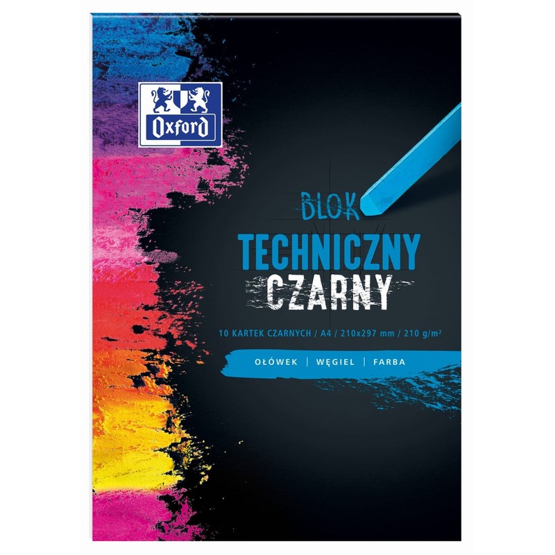 Blok Techniczny Czarny A4 10 kartek Oxford 1 sztuka