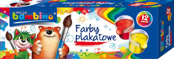 Bambino Farby plakatowe 12 kolorów