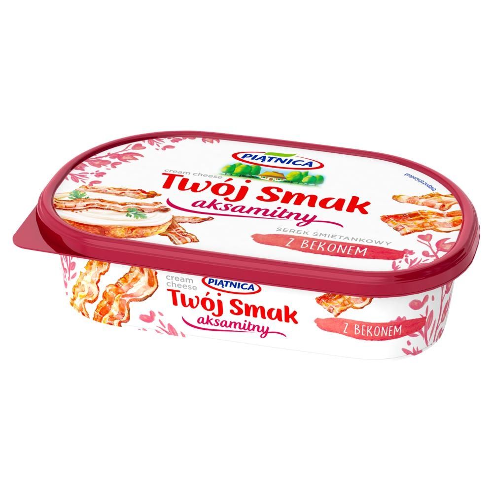 Piątnica Twój Smak Serek śmietankowy aksamitny z bekonem 135 g