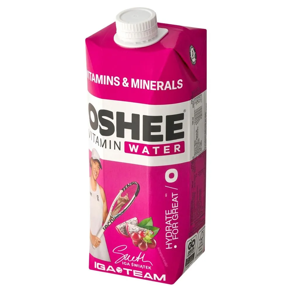 Oshee Vitamin Water Napój niegazowany smak czerwonych winogron-dragonfruit 750 ml