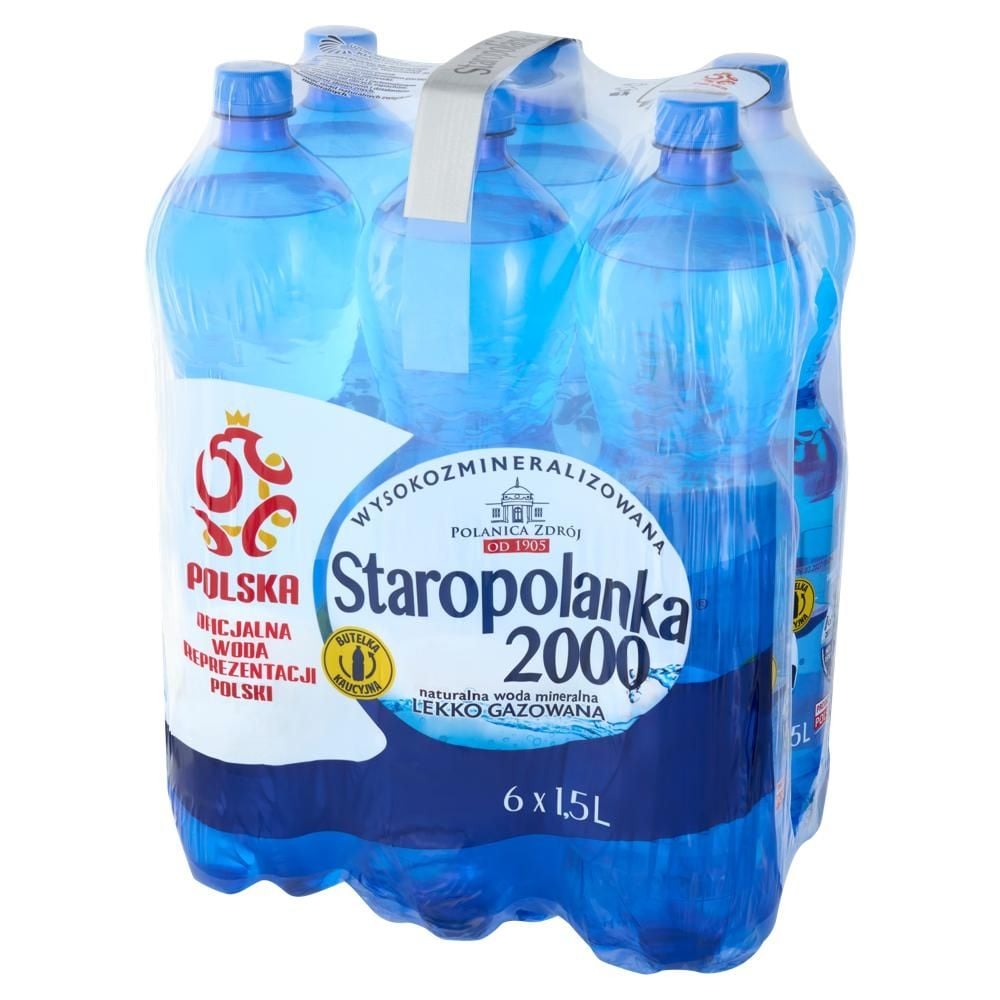 Staropolanka 2000 Naturalna woda mineralna wysokozmineralizowana lekko gazowana 6 x 1,5 l