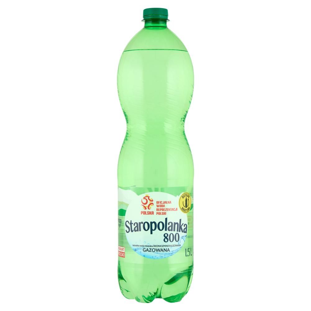Staropolanka 800 Naturalna woda mineralna średniozmineralizowana gazowana 1,5 l