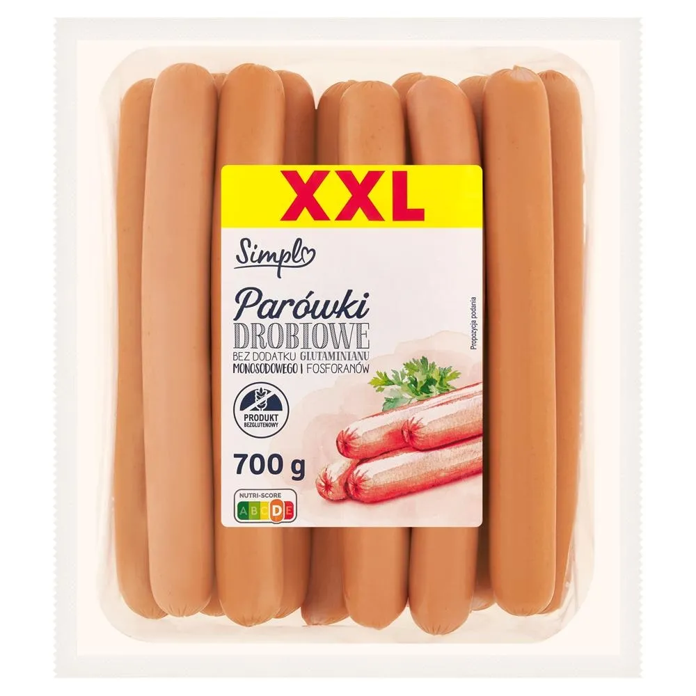 Simpl XXL Parówki drobiowe 700 g